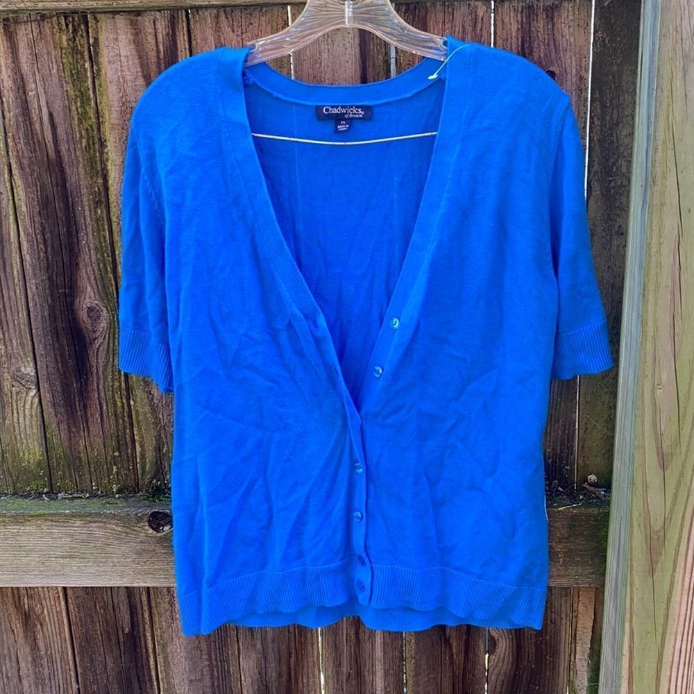 Chadwicks of Boston blue top sz. Small petite